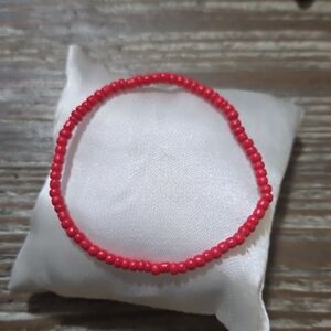 Elegant Red Beaded Bracelet